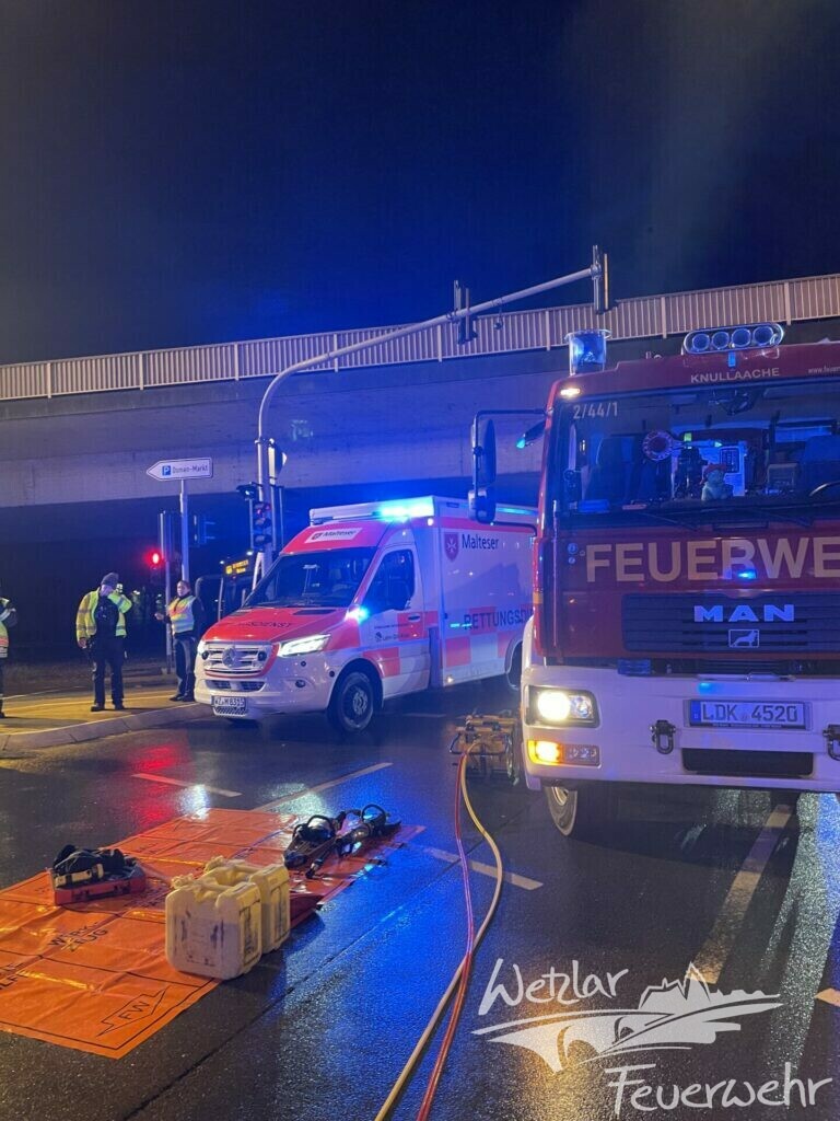 Verkehrsunfall am Wetzlarer Gloelknoten